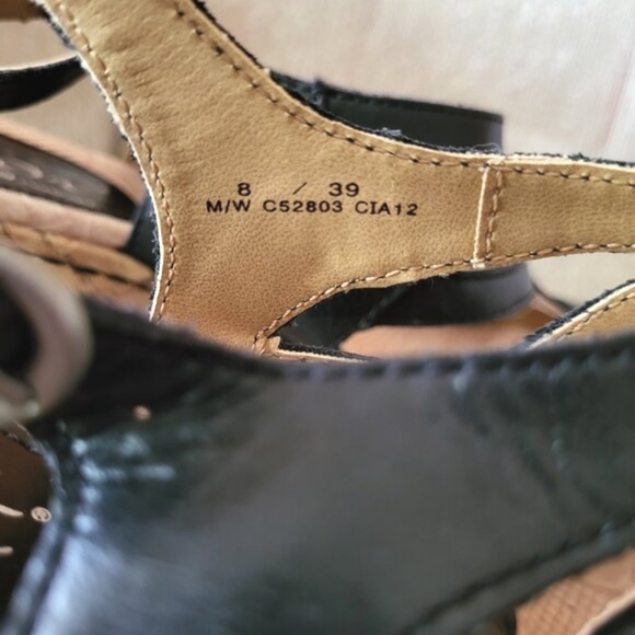 B.O.C Born Concept Brygida Black Cork Wedge Platform Slingback Sandals Size 8 - Picture 7 of 10